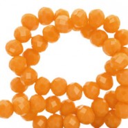 Top Facet kralen 8x6mm disc Tangerine orange-pearl shine coating